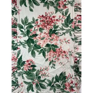 Vintage Floral Ruffled King Pillow Sham Handmade Cottagecore English Country